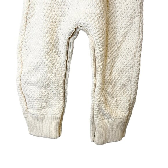 Hanna Andersson 18-24 Months Ivory Cable Knit Overalls Fisherman Cotton Knit - Picture 4 of 6